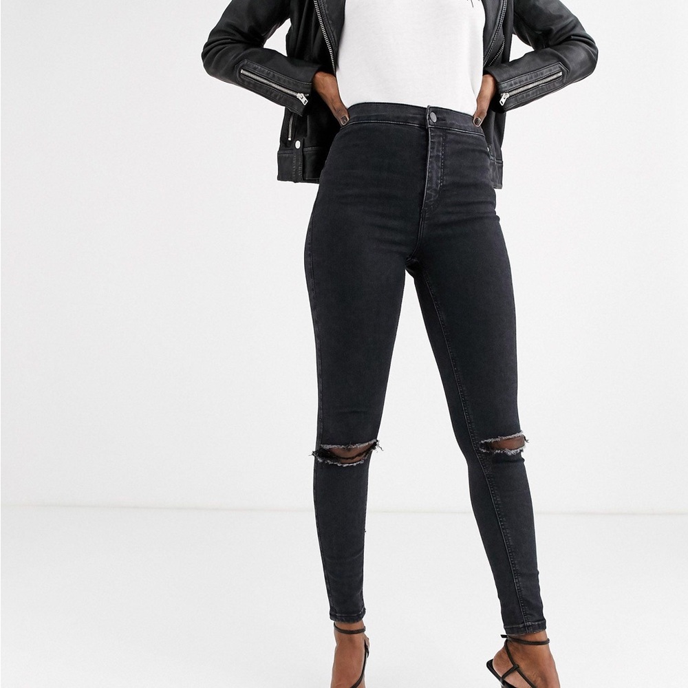 Topshop Black Joni Jeans